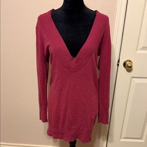 ❤️ 2 for $10 Burgundy V Neck Knit Sweater Mini Dress